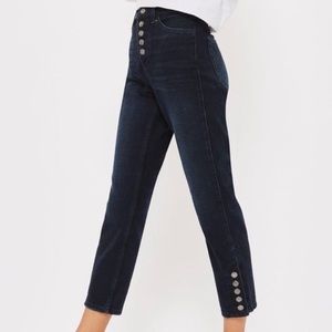 Topshop black jeans with buttons